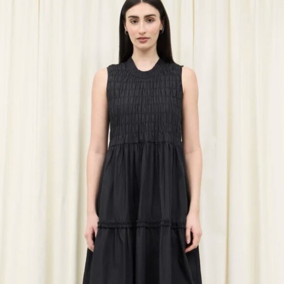 Tanner Fletcher Scout Smocked Sleeveless Midi Dress - Picture 1 of 6